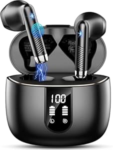 Drsaec Bluetooth 5.4 Kopfhörer, In Ear Kabellos Bluetooth 2025 Neu Kabellose Kopfhörer mit 4 ENC Mic, Noise Cancelling Earbuds 56Std Tiefer Bass, IP7 Wasserdicht Sport Ohrhörer, LED-Anzeige