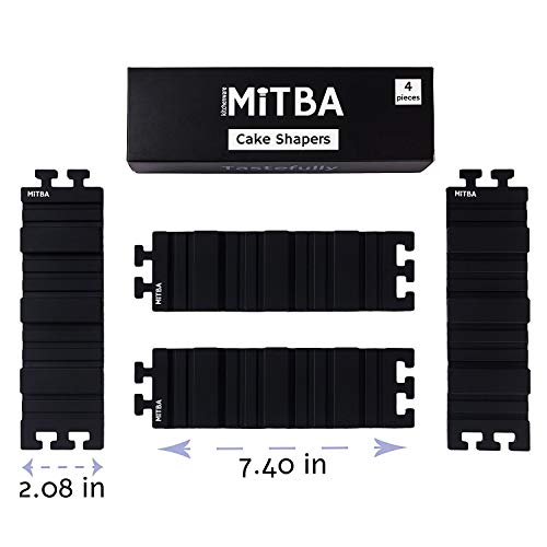 Cake Shapers by MiTBA – Design a Baking Mold in Any Shape You Want! DIY With Our Amazing Silicone Strips That Can Replace All Your Pans. Set of 4 Pieces, Black