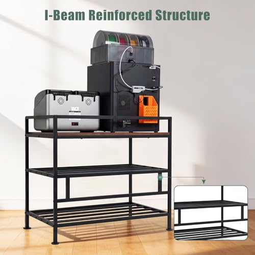 3D Printer Stand with Filament Storage I-Beam Reinforced Heavy Duty 3D Printer Table Large Capacity 3D Printer Desk with Anti-Vibration Feet Sturdy Filament Storage Rack for Home Office Workshop Brown by Fitpoint - Image 6