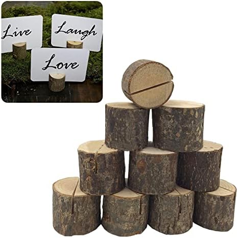 Snner 10PCS Wooden Wedding Name Place Card Holders Table Number Card Holders, Wooden Card Holders, Place Card Holders, Place Card Holder for Wedding Party Home Decor