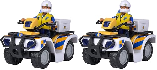 Simba - Sam Le Pompier - Quad de Police + Figurine Malcolm Articulée - Accessoires Inclus - Dès 3 Ans - 109251093038