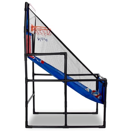 Pop-A-Shot Lil’ Pop Game | Indoor Arcade Basketball Hoop for Kids Age 3-6 | 3 Balls & Sticker Pack | Electronic Scoreboard, Music, Sound FX