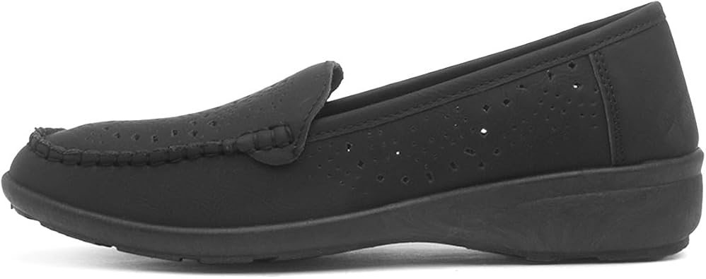 Softlites Womens Black Casual Slip On Loafer Shoes