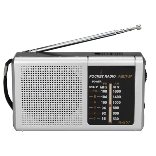 Small Radios Portable AM FM, transistor radios 2AA Battery Operated with Best Reception, Radio with Speaker & Headphone Jack, Pocket Radio for Indoor, Outdoor and Emergency Use