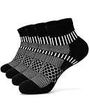 IRAMY Ankle Compression Socks for Men Women Cushioned Running Athletic Socks Plantar Fasciitis Relief 2 Pairs