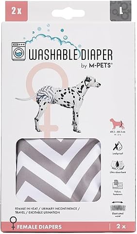 M-Pets Dişi Köpekler İçin Yıkanabilir Külot 2'li (L)