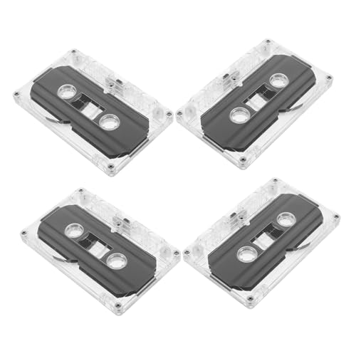 BESTonZON 4pièces Lot de Cassettes Audio Vierges Boîtier Transparent pour Enregistrement de Musique Voix