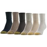 Gold Toe Damskie 6-pak skarpet z mankietami, Brązowo-czarna mieszanka (6 par), Medium