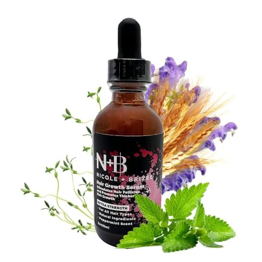 N+B Hair Growth Serum - Natural-Based Formula with Biotin, AnaGain, Baicapil, Peppermint Oil - Helps Fight the Signs of Hair Loss - Made in the USA - (2oz.)