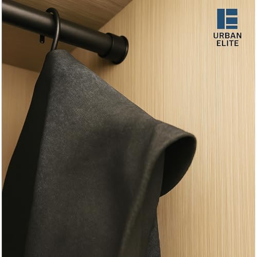 Image of Urban Elite Heavy Curtain Wall to Wall Bracket Black for Stainless Steel Curtain Rod and Wardrobe Rod (Steel)- 2pcs (Black)
