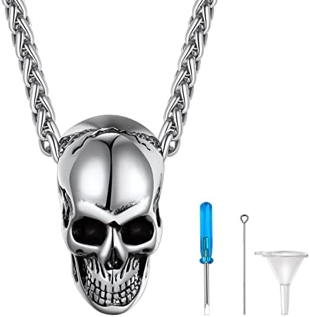 Richsteel Personalised Ashes Jewellery for Men Women, Celtic Knot/Tree of Life/Virgin Mary/Dog Paw/Rose Flower/Skull Pendant Cremation Necklace, Adjutable Stainless Steel Chain, Send with Gift Box