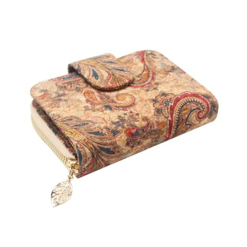 boshiho Vegan Cork Wallet for Women, Slim Zipper 8 Card Slots & Coin Purse