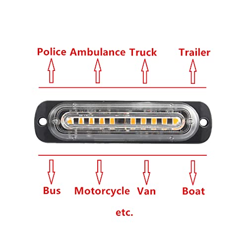 BATLAM 4 Peças Strobe Luz De Aviso Da Motocicleta Polícia Piscando Luz Traseira Branco Âmbar Vermelh