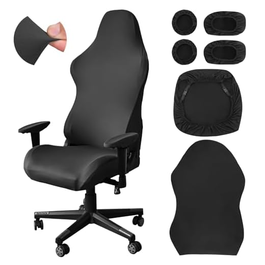 6Pc Funda para Silla Gaming, Suave Transpirable Funda Silla Escritorio, Alta Elasticidad Funda Silla Oficina, Duradero Funda para Silla de oficina, Minimalista Recambios Sillas Gaming Extraíble Lavabl