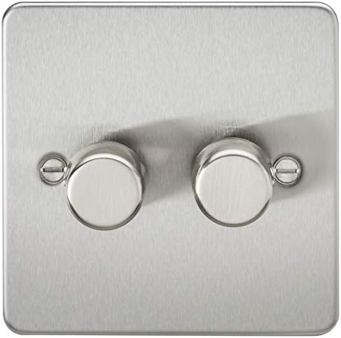 Knightsbridge FP8900BB Brushed Brass FPAV8900BB Flat Plate 115V/230V Dual Voltage Shaver Socket Black Insert, 230 V