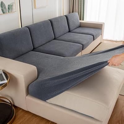 Stretch Couch Cover for Sectional Sofa - Multiple Patterns & Colors,Sofa Cover Design for L-Shaped Couches (1 Pcs)