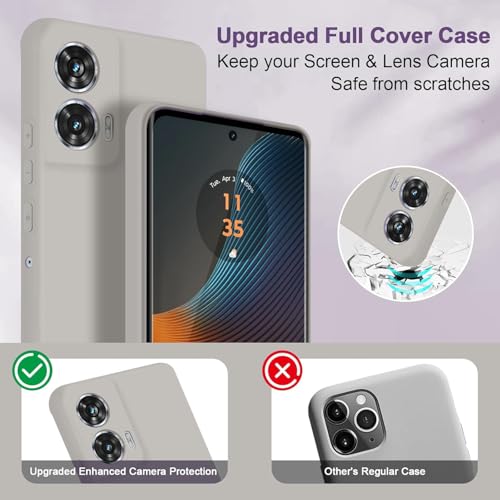 Image of DIZORO Microfiber Candy Case for Motorola G96 5G Smooth Touch Cushion Liquid Soft Silicone Gel Rubber Phone Cases Non-Slip Full Body Protective Shockproof Back Cover -Stone