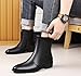 DADAWEN Men's Chelsea Boots Leather Fashion Casual Ankle Chukka Boots with Side Zipper Dress Boots for Men Black US Size 6