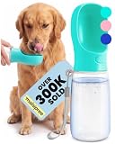 Malsipree Dog Water Bottle Portable, Leakproof Travel Accessories Blue 19oz
