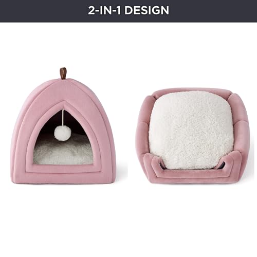 image for Bedsure Cat Beds for Indoor - 2 in 1 Cat Cave House Tent for Kittens a