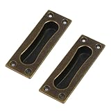 Chinflly 2 Pcs Door Edge Pull,Antique Recessed Finger Pulls for Sliding Door,Cabinet Drawer Closet Door Pulls Handles