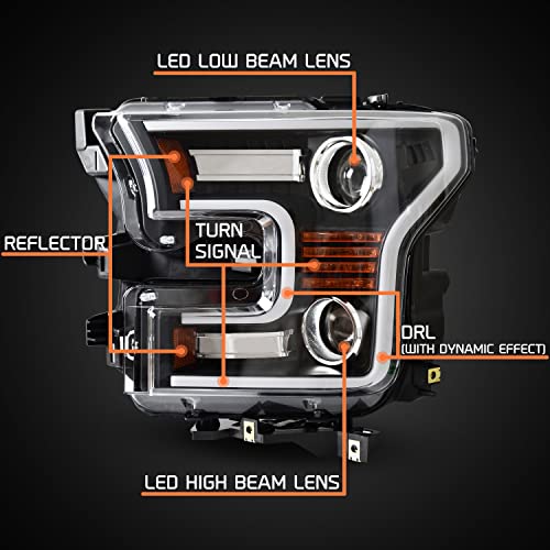 KEWISAUTO Full LED Headlight for Ford F150 2015 2016 2017 Accessories, 2PCS by KEWISAUTO - Used condition - Image 6