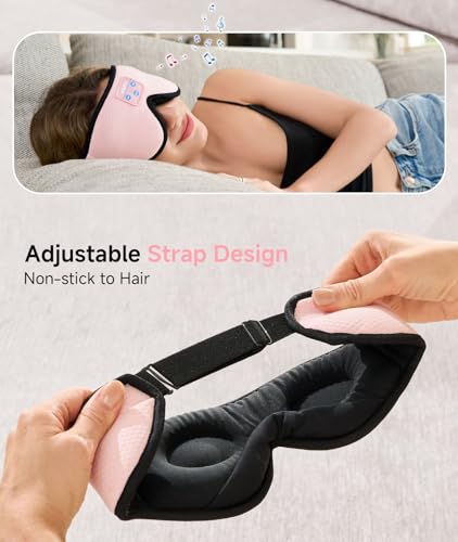 Casque de sommeil et masque yeux Bluetooth 3D Voerou sans fil