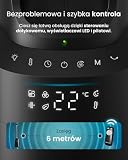 Pro Breeze OmniAir 105 cm bezłopatkowy wentylator kolumnowy z oczyszczaczem powietrza – super cichy, Wi-Fi, pilot, HEPA, LED, 10 prędkości, 5 trybów, oscylacja 60° – czarny