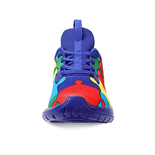 Soulsfeng Men's Autism Awareness Shoes Puzzle Pattern Women's Fashion Blue Sneakers For Adult Dad Mom - Size 13.5 Women / 12 Men #TOP2