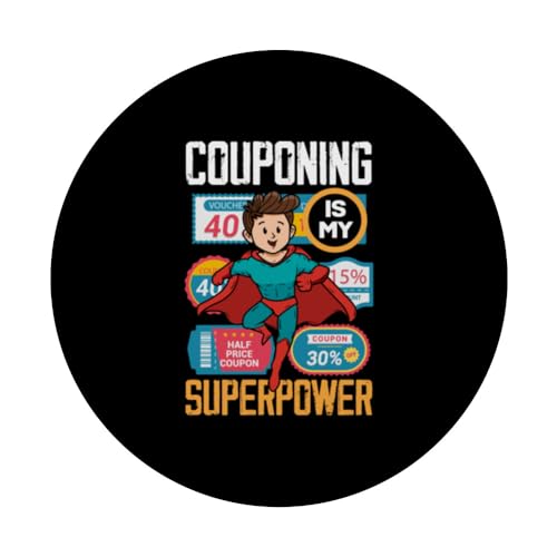 Couponing Is My Superpower Funny Coupon Couponer PopSockets Swappable PopGrip, Black - Image 3