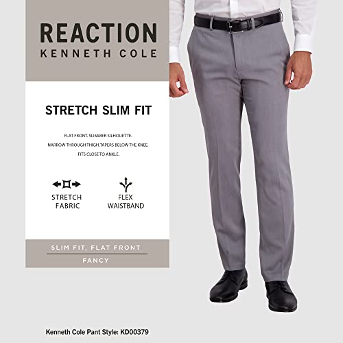 Kenneth Cole Men's Slim Fit Heather Dress Pant, Blue, 31W X 32L #TOP4