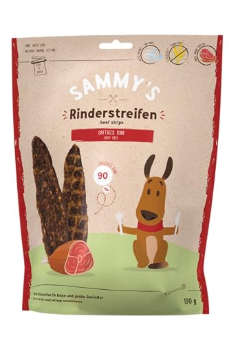 Sammy´s Rinderstreifen | Rindfleisch | Fleischiger Snack für Hunde | Getreidefrei| Single Animal Protein | ohne Zucker ohne Geschmacksverstärker 1 x 190g