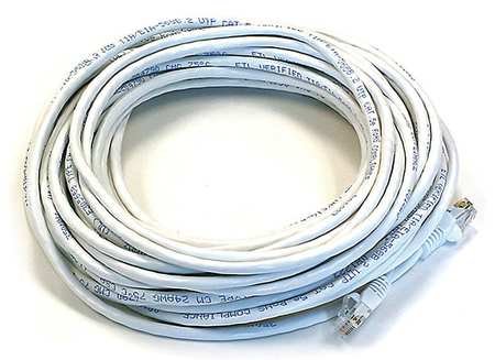 Ethernet Cable, Cat 6, White, 50 ft.