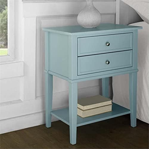 Ameriwood Home Franklin Accent Table 2 Drawers, Blue