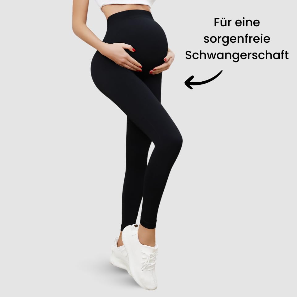 MEIION Legging de grossesse long en coton stretch - Pantalon de grossesse fin et opaque - Pantalon de jogging et de loisirs pour femmes enceintes