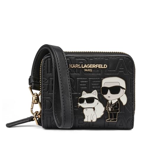 KARL LAGERFELD Paris Meribel SLG Wallet, Black/Gold, One Size