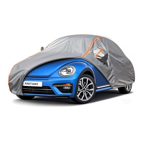 Image of Custom Fit Volkswagen Beetle 2 Door Car Cover for Beetle 1998-2019 Outdoor Waterproof Car Cover All Weather with Door Zipper Cotton Lining Scratch Resistant Rain Sun UV Dust Snow Protection