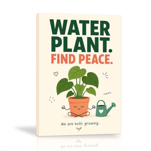 Water Plant Find Peace Motivational Quote Poster Zen Mindfulness Plant