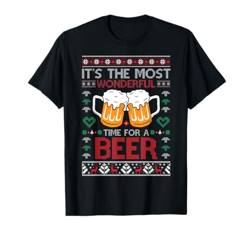 wonderful time for a beer Ugly Christmas Sweaters Maglietta