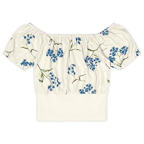 Blusa em meia malha estampada Marisol meninas, Bege Pérola, 6