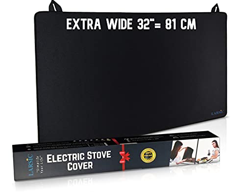 Preisvergleich Produktbild Larsic Multifunktions-Herdabdeckplatte und Spritzschutz 81x53cm - Faltbare Abdeckung für Herd, Ceranfeld, Induktionsherd und Waschmaschine - Hitzebeständiger, rutschfester Schutz