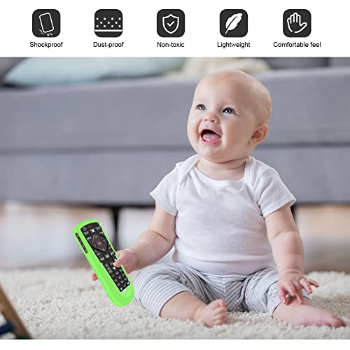 3 Pack Case for Dish Network Remote 52.0/54.0, Silicone Cover for Dish TV Remote Controller Skin Protective Universal Replacement Rubber Sleeve Protector-Glow Blue,Glow Green,Red - Thumbnail 6