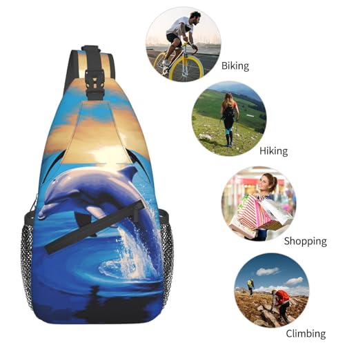 Morrales tipo bolso Cross Chest Sling Bag Elegant Dolphin miniatura 5