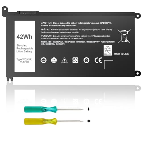 WDX0R WDXOR Batteria di ricambio per computer portatile Dell Inspiron 13 15 17 5000/7000 Series, 5770 5567 7579 7573 7378 5565 5378 5379 5767 Latitude 3490 3590 340 3400 3390, 3500, 3190, P69G, FW8KR,