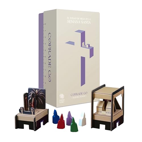 Cofrade Go - El Juego de Mesa de la Semana Santa, Regalo para Amantes de Las procesiones, hermandades y cofradías. Figuras Pasos/Tronos de Cristo, Virgen Palio y Nazarenos en Miniatura