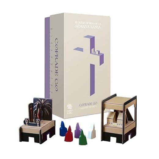 Cofrade Go - El Juego de Mesa de la Semana Santa, Regalo para Amantes de Las procesiones, hermandades y cofradías. Figuras Pasos/Tronos de Cristo, Virgen Palio y Nazarenos en Miniatura