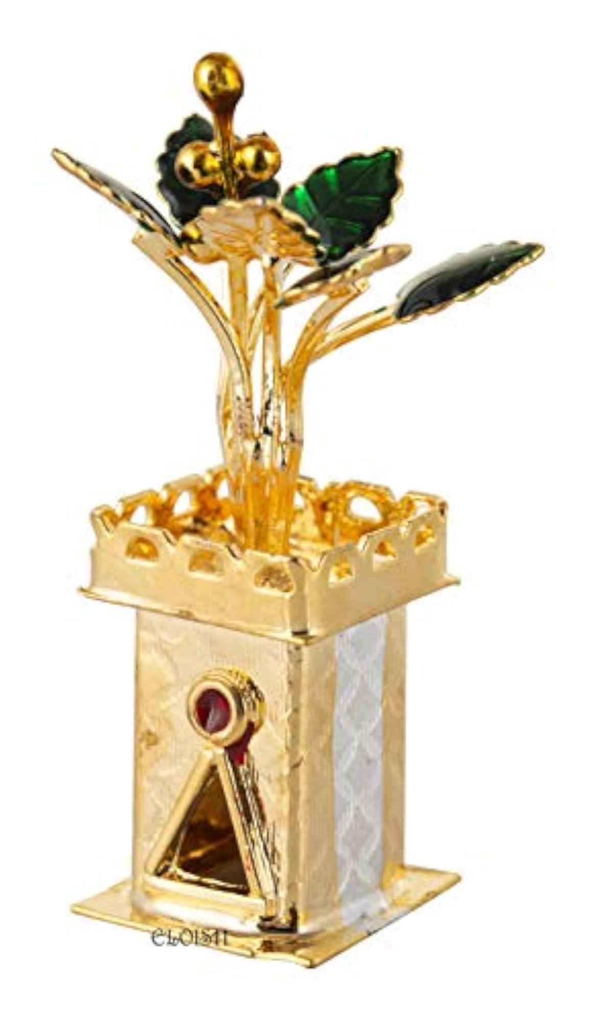 Gold Plated Silver Tulsi Plant for Religious Pooja