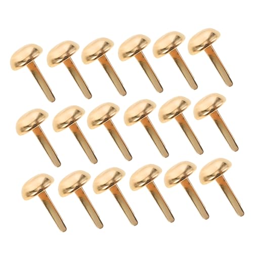 Operitacx 100pcs Two-Leg Mushroom Brads Craft Pins Mini Brad Paper Fasteners for DIY Projects Scrapbooking Supplies