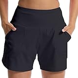 Kcutteyg Running Shorts for Women with Liner High Waisted Lightweight Womens Workout Shorts with Back Zipper Pocket- 4.5" (Black4.5,XL)