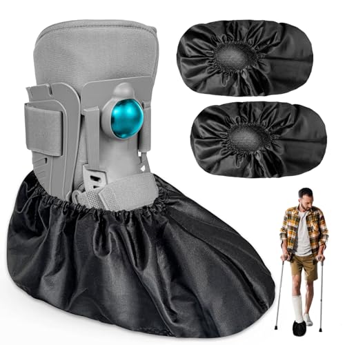 Walking Boot Cover Waterproof - 2PCS Fracture Cast Boots Shoe Covers for Broken Foot Ankle Recovery With Anti-Slip, Heavy Duty Sole, Rain & Snow Resistant Boot Protection